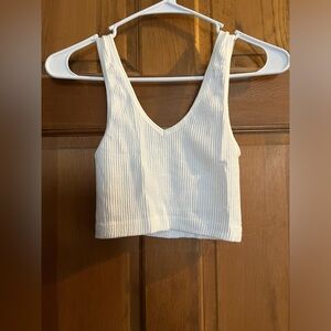 white ribbed tank top